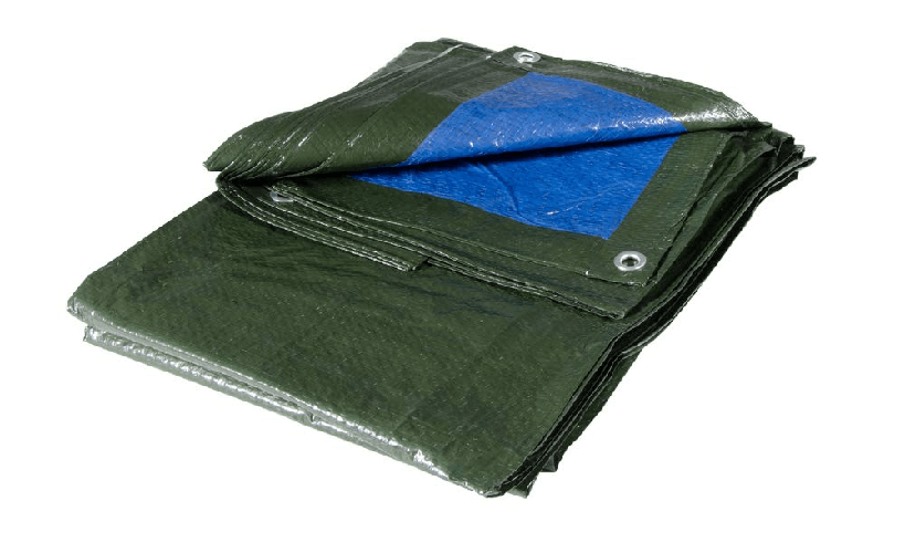 VERDELOOK Telo occhiellato Multiuso in polietilene, 10x8 m, Verde/Blu, coperture