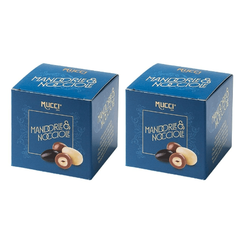 Mucci dragees alle mandorle e nocciole 2 confezioni da 75 grammi