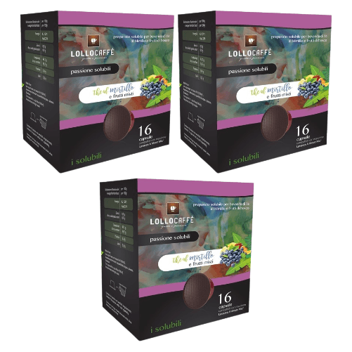 Lollo caffe te mirtillo e frutti misti compatibile lavazza a modo mio 48 capsule