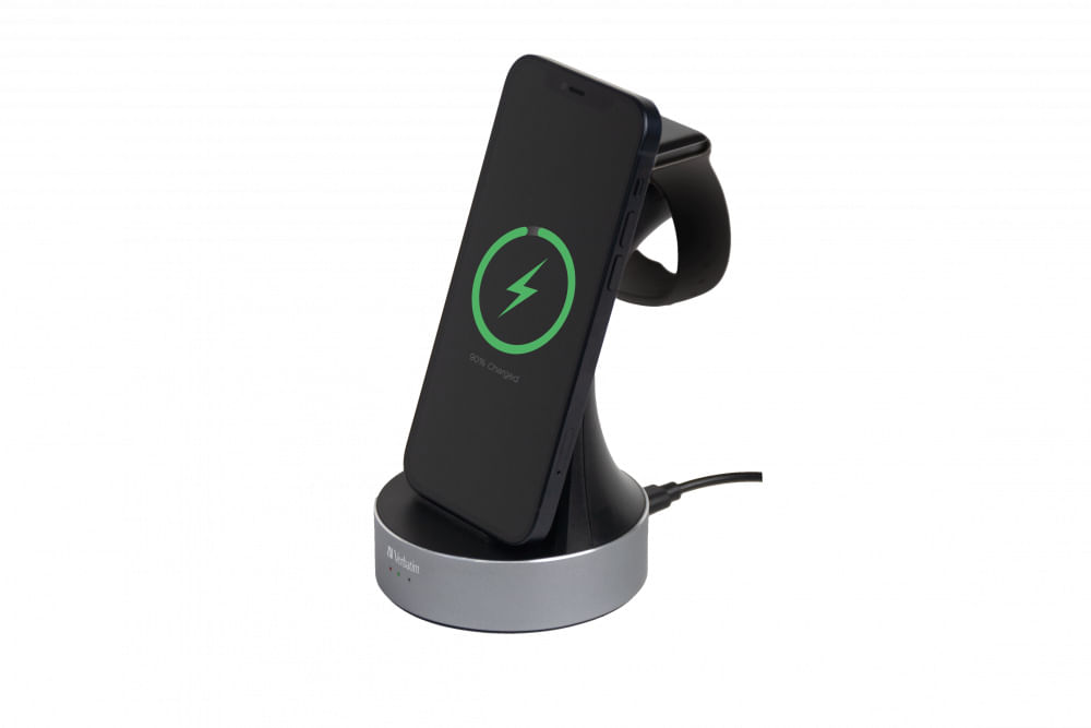 Verbatim WCS-01 Universale Nero Carica wireless Interno (WCS-01 ALU 2-IN-1 QI MFI WIRELE - + APPLE WATCH CHARGER) Verbatim WCS-01 Universale Nero Cari