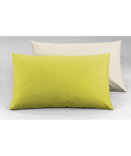 Coppia di federe Set di 2 federe bicolor bifaccia doubleface in cotone copricuscino guanciale letto 50x80 cm made in italy NATURALE/GIALLOSOLE
