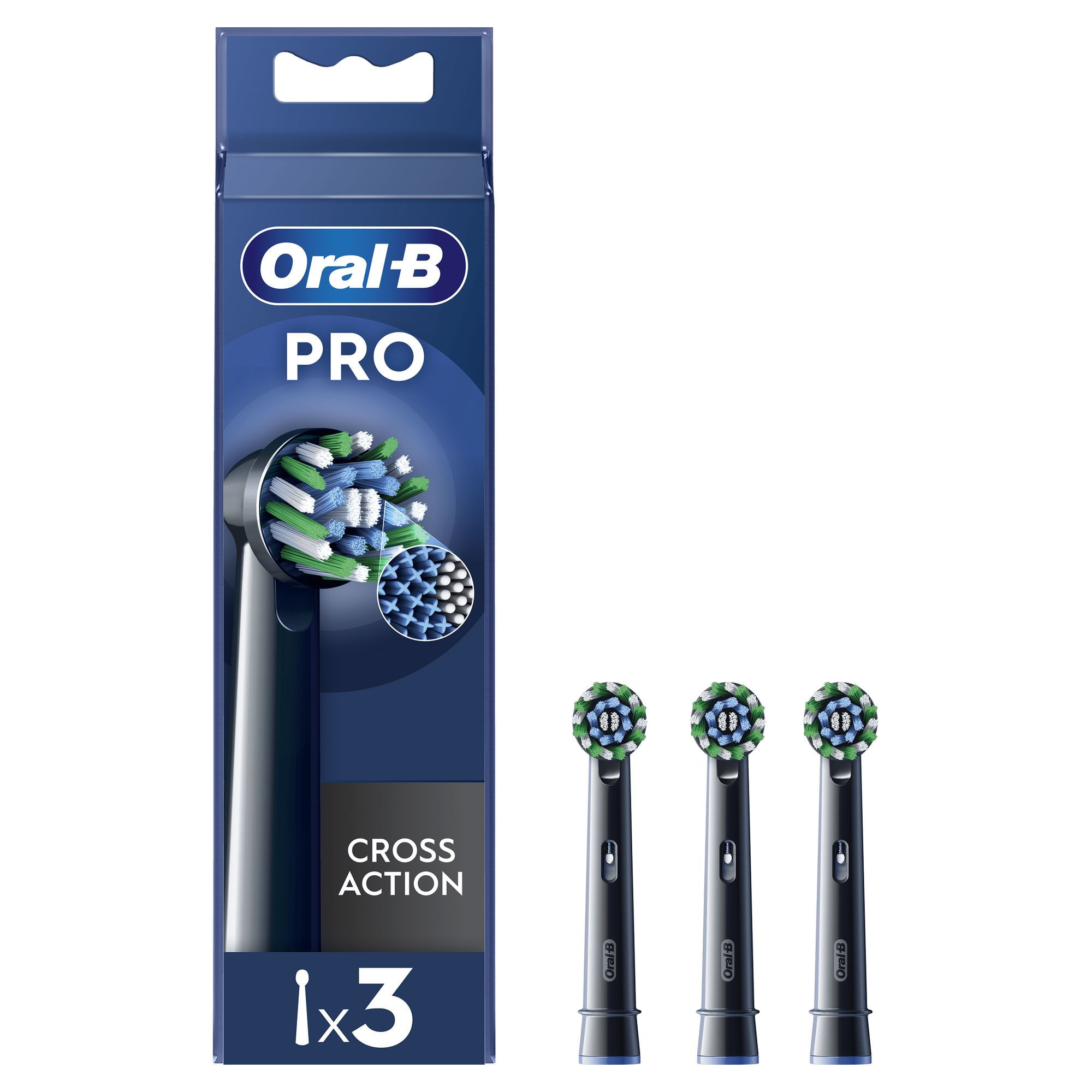 Braun Oral-B Testine Di Ricambio Pro Cross Action Black, 3 Testine Oral-B Testine Di Ricambio Pro Cross Action Black, 3 Testine