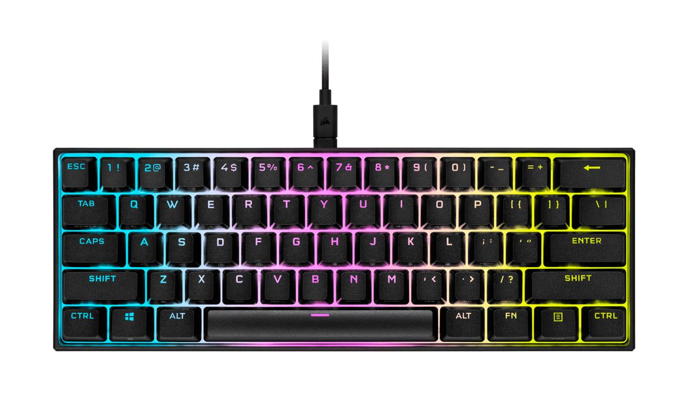 Corsair K65 RGB Mini tastiera da gioco meccanica cablata Cherry MX Speed Corsair K65 RGB MINI 60% tastiera Giocare USB Tedesco Nero