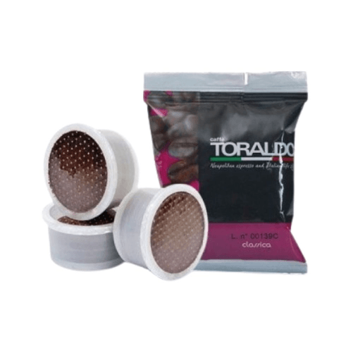 Caffe' toraldo confezione da 100 capsule compatibili fior fiore coop e aroma vero *** miscela classica, confezione 1