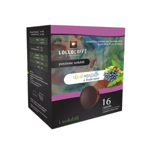 Lollo caffe te mirtillo e frutti misti compatibile lavazza a modo mio 16 capsule