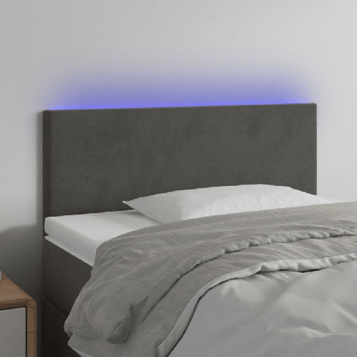 vidaXL Testiera a LED Grigio Scuro 100x5x78/88 cm in Velluto