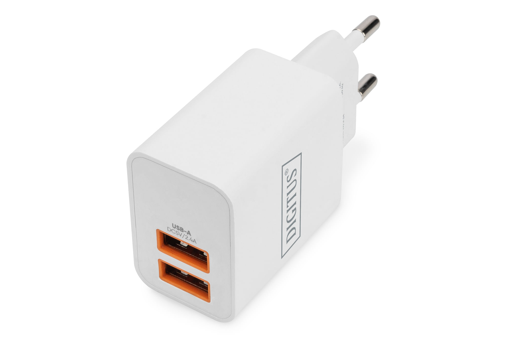 Digitus Caricatore USB 2x USB-A, 15,5W (USB CHARGER 2X USB-A 15W - 2X 2 4A WHITE) Digitus Caricatore USB 2x USB-A, 15,5W