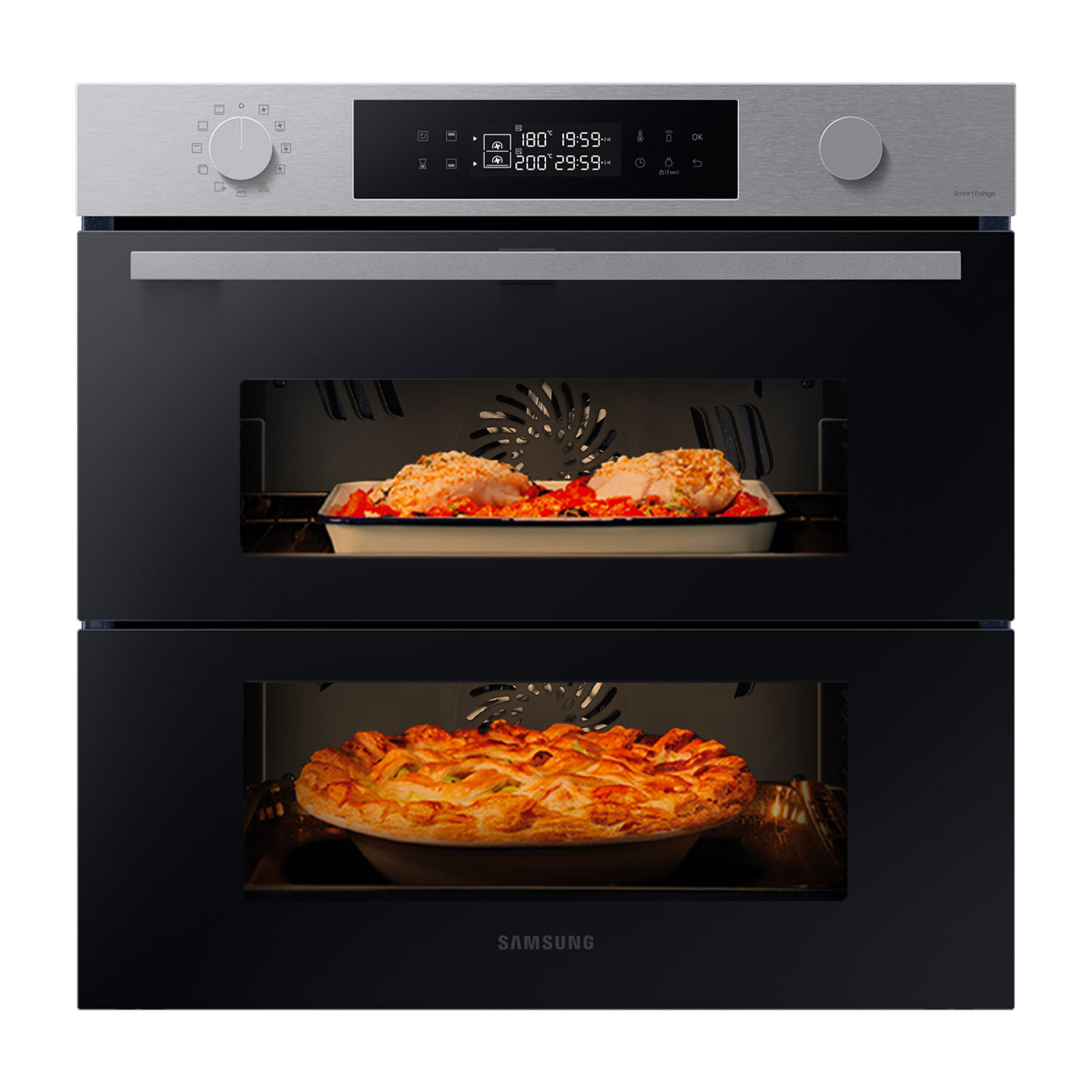 Samsung NV7B45403BS Forno Elettrico Multifunzione con Grill da incasso a Vapore Capacita' 76 Litri Dual Cook Flex Samsung NV7B45403BS Forno ad incasso