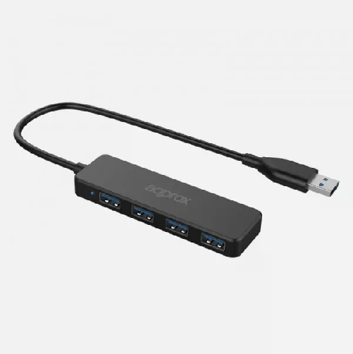 Approx APPC49 hub di interfaccia USB 3.2 Gen 2 (3.1 Gen 2) Type-A 5000 Mbit/s Nero