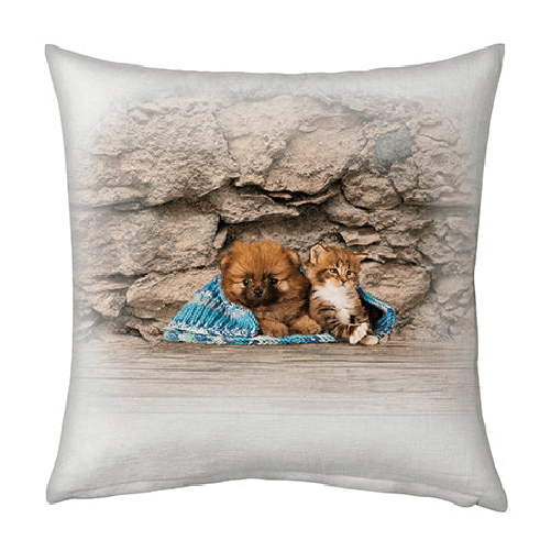 Cuscino Arredo Bifaccia 100% cotone Made in Italy CUCCIOLI 40x40cm (copia)