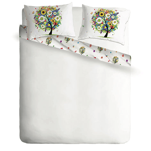 NOVILUNIO.IT Parure letto lenzuola Cotone Tinta Unita Bianco e Federe Bifaccia 100% cotone made in Dimensione PIAZZA E MEZZA