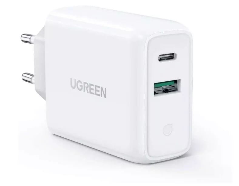 Ugreen 60468 Caricabatterie per dispositivi mobili Tablet, Telefono, Universale Bianco AC Ricarica rapida Interno
