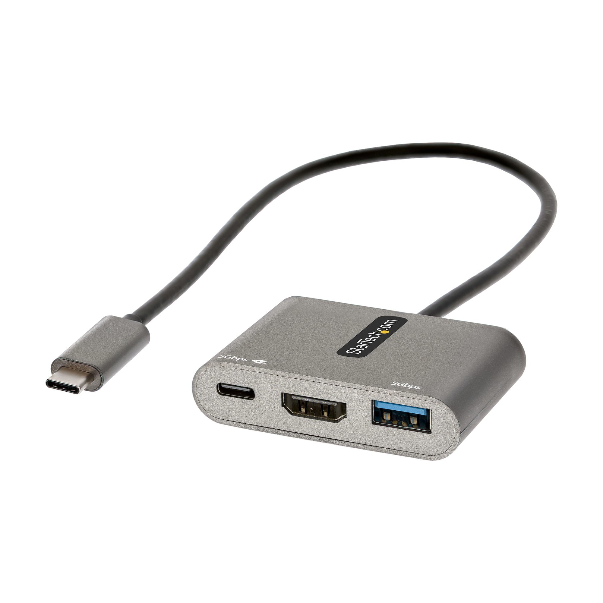 StarTech.com Adattatore multiporta USB C - Convertitore USB-C a HDMI 4K, 100W PD Pass-Through, Hub USB 3