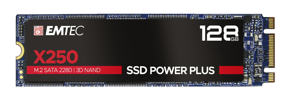 Emtec SSD interno X250 128GB M.2 SATA III 3D NAND 520MB/sec ECSSD128GX250