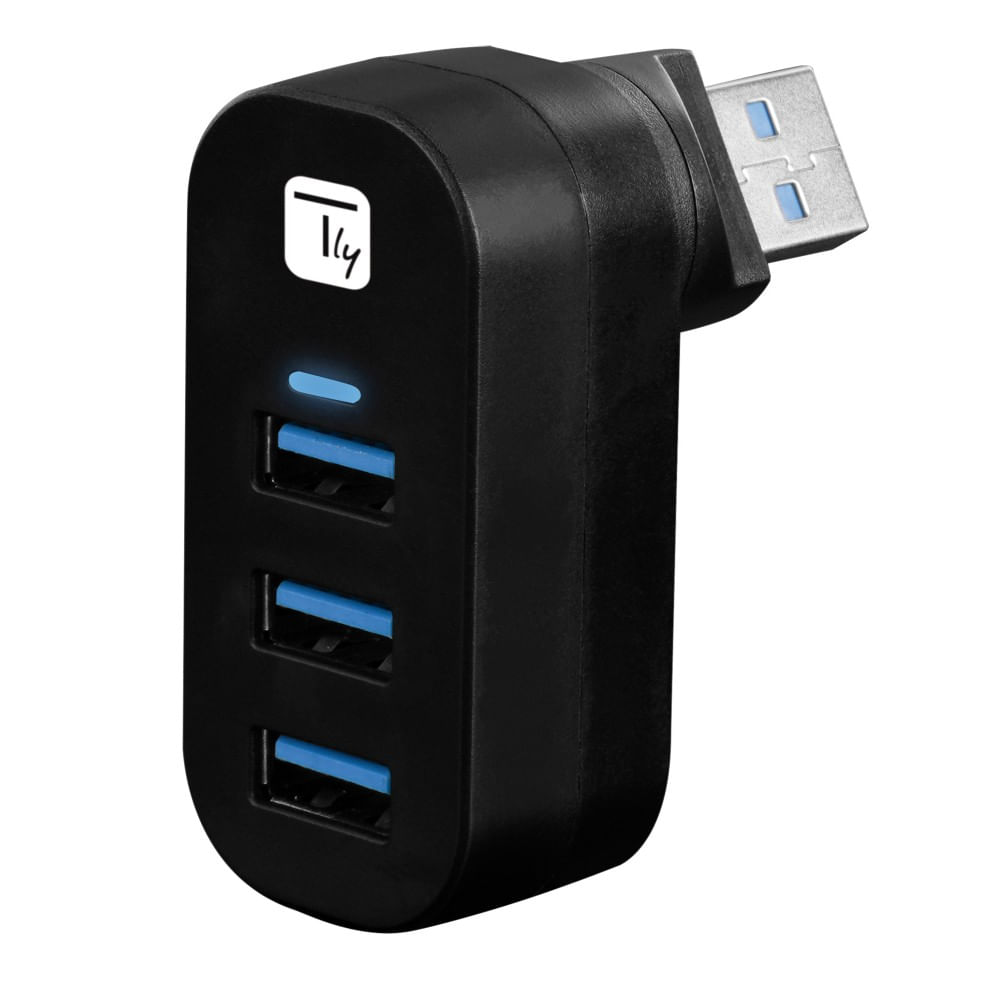 Techly IUSB3-HUB3-ROTB hub di interfaccia USB 3.2 Gen 1 (3.1 Gen 1) Type-A 5000 Mbit/s Nero