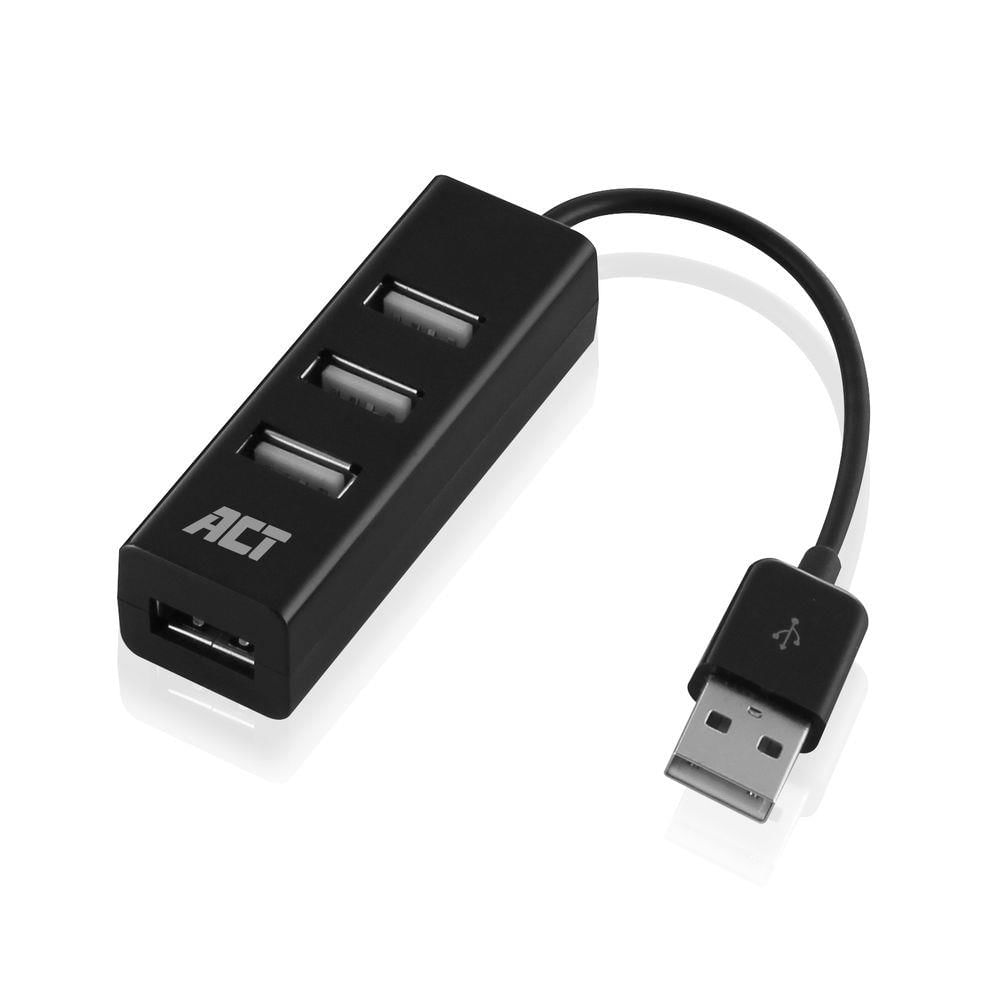 ACT AC6205 hub di interfaccia USB 2.0 480 Mbit/s Nero
