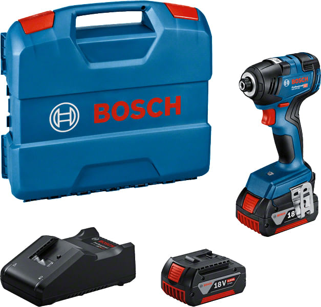 Bosch Avvitatore a massa battente BOSCH GDR 18V-200 (2 x 4,0 Ah + GAL18V-40 + L-Case) Bosch GDR 18V-200 Professional 3400 Giri/min Nero, Blu