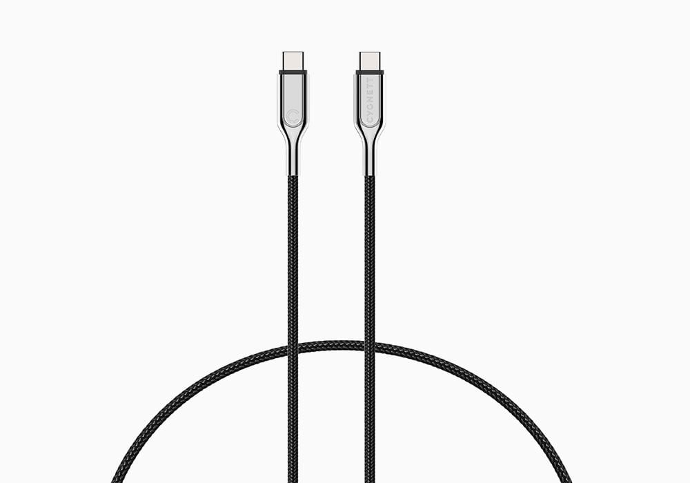 Cygnett USB-C - USB-C cavo USB 1 m USB 2.0 USB C Nero, Acciaio inossidabile