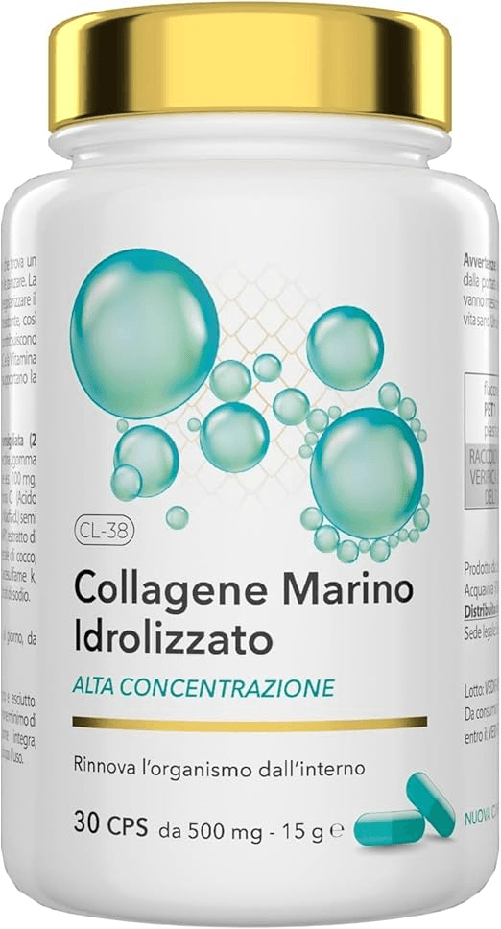 Aloha Labs AlohaLabs CL AlohaLabs CL-38 Integratore di Collagene Marino Idrolizzato ad Alta Concentrazione con Acido Ialuronico e Vitamina C – 1 Conf