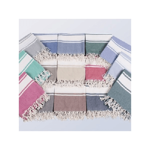 Trade Shop Traesio-telo Asciugamano Multiuso Palestra Mare Lettino Coprilettino Con Frange 90x170cm -