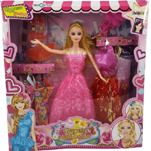 Trade Shop Traesio-bambola Ragazza Fashion Con Vari Accessori E Abiti Per Bambine Che Amano La Moda -