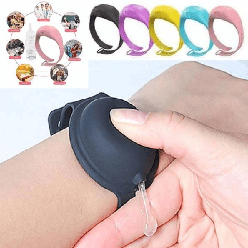 Trade Shop Traesio-bracciale Porta Gel Disinfettante Igienizzante Mani Unisex Ricaricabile Silicone -