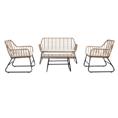 Garden Friend Salotto Cebu polyrattan color naturale - set 4 elementi