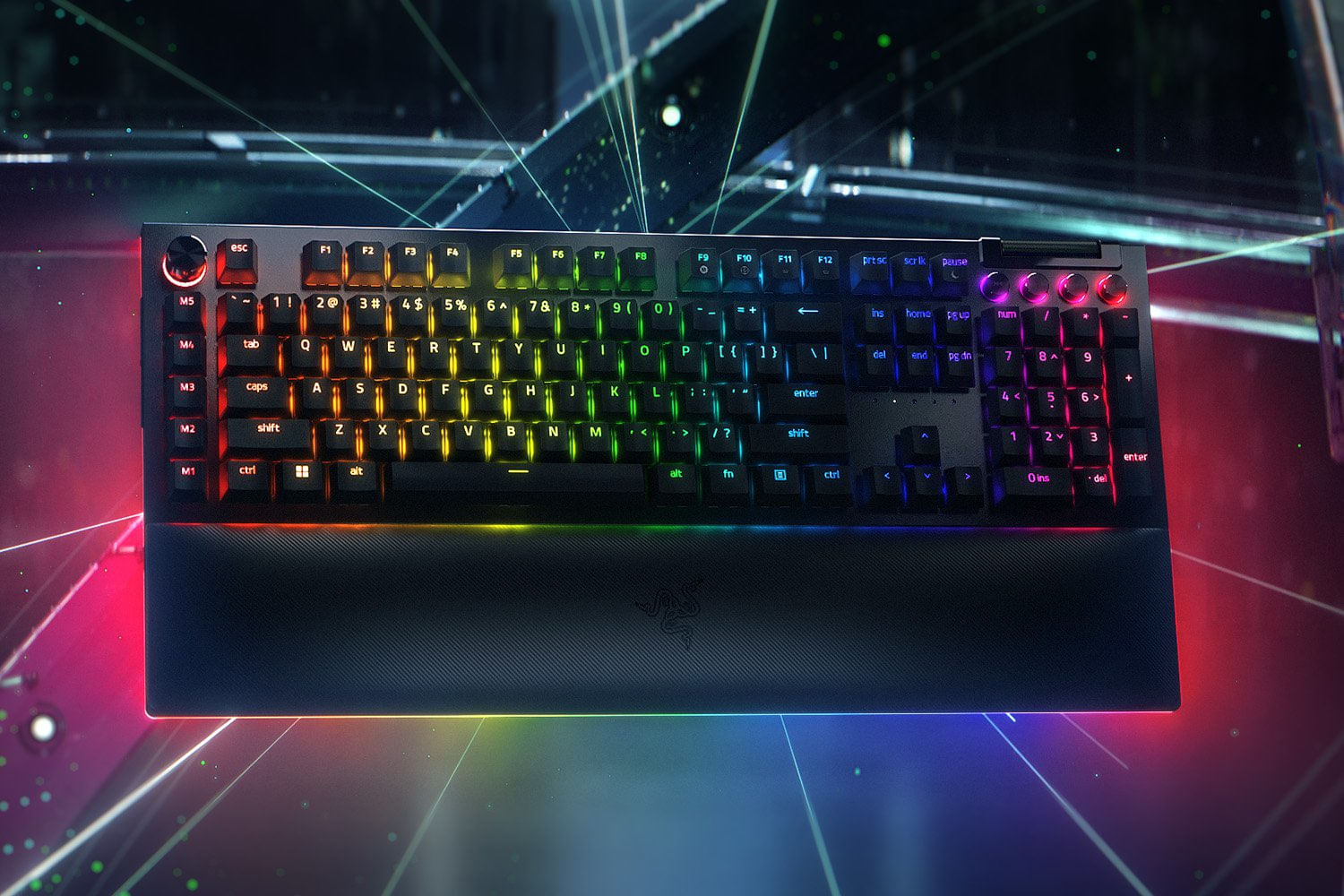 Razer Tastiera Razer Blackwidow V4 Pro (interruttore verde meccanico, USB, layout tedesco, RGB) Razer BlackWidow V4 Pro tastiera Giocare USB QWERTZ Te