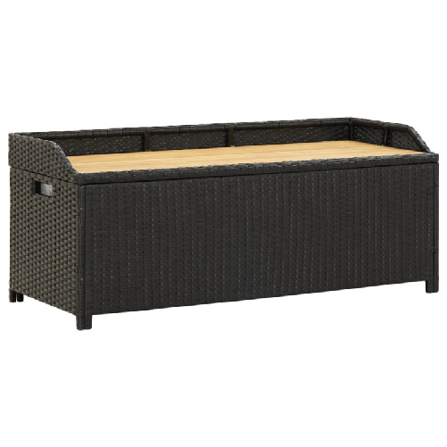 vidaXL Panca da Giardino con Vano Portaoggetti 120 cm Polyrattan Nera