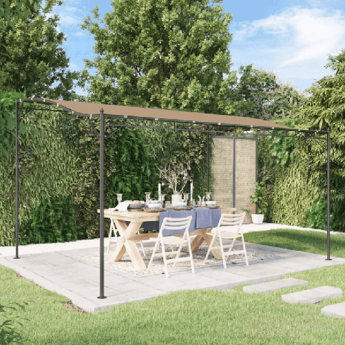 vidaXL Tettoia Tortora 4x3 m 180 g/m² Tessuto e Acciaio