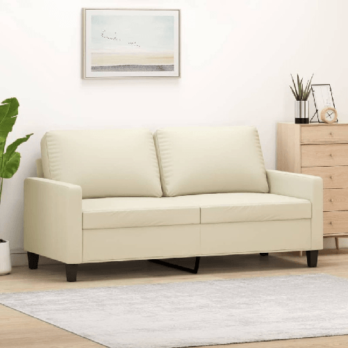 vidaXL Divano a 2 Posti Crema 140 cm in Similpelle