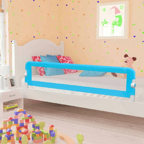 vidaXL Sponde Letto di Sicurezza per Bambini Blu 180x42cm Poliestere