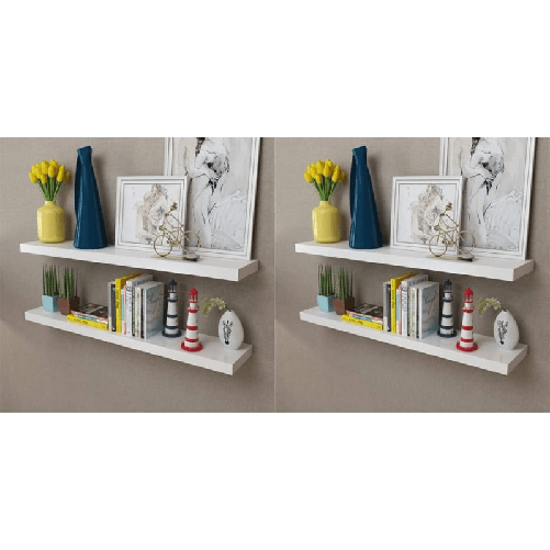 vidaXL Mensole a Parete 4 pz Bianche 100 cm