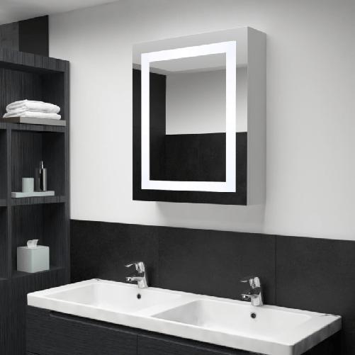 VidaXL Armadietto Bagno con Specchio e LED 50x13x70 cm