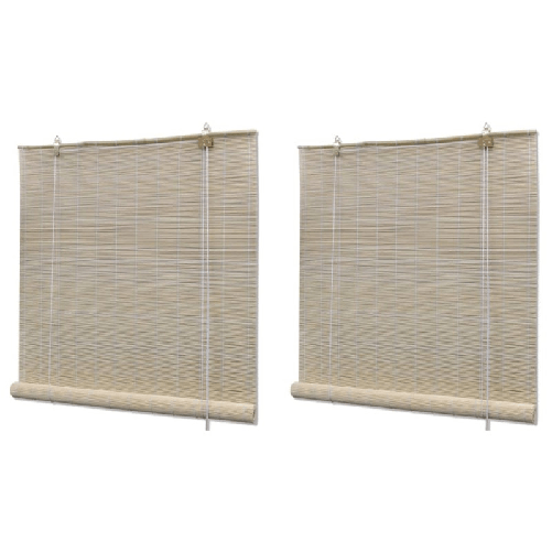 vidaXL Tende a Rullo in Bambù 2 pz 120x160 cm