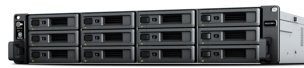 Synology RackStation RS2423RP+ server NAS e di archiviazione Armadio (2U) Collegamento ethernet LAN Nero, Grigio V1780B