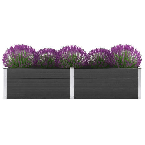 vidaXL Letto Rialzato da Giardino 250x50x54 cm in WPC Grigio