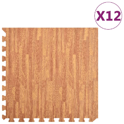 Tappetino a Incastro 12 pz Venature Legno 4,32 m2 Schiuma EVA