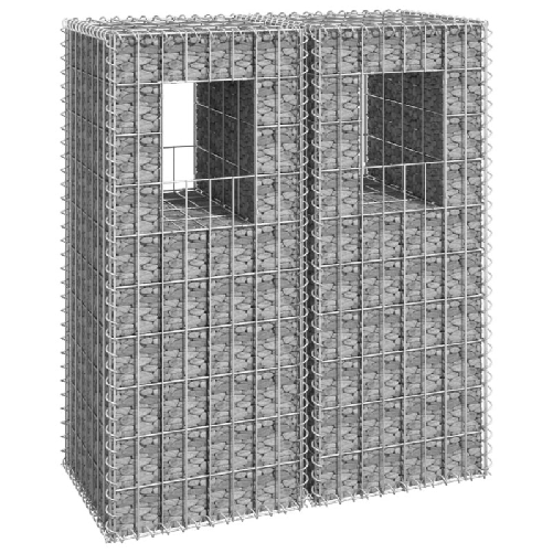 Cesti a Gabbione a Torre 2 pz 40x40x100 cm in Ferro