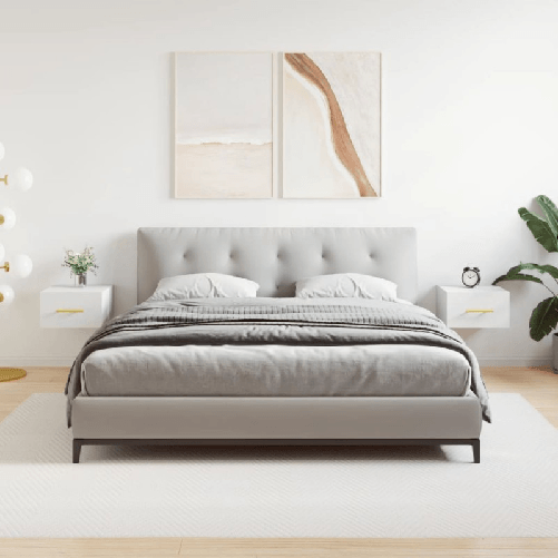 vidaXL Comodini a Muro 2 pz Bianchi 35x35x20 cm