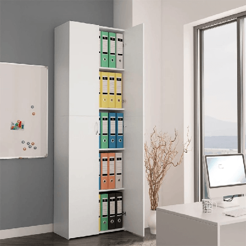 vidaXL Armadio per Ufficio Bianco 60x32x190 cm in Legno Multistrato