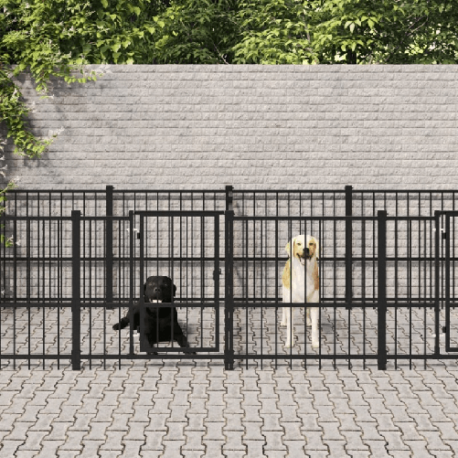 Gabbia per Cani da Esterno in Acciaio 15,02 m²