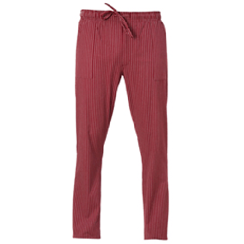 Giblor's Pantalone da cuoco Enrico Tg. L gessato bordeaux