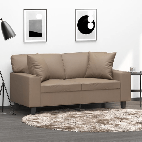 vidaXL Cuscini Decorativi 2pz Cappuccino 40x40 cm in Similpelle