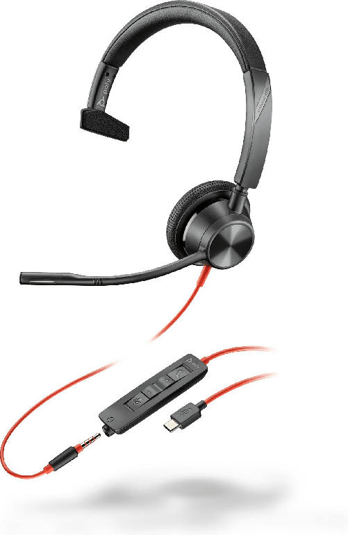Hp POLY Blackwire 3315 USB-C 3.5mm Mono Headset (Poly Blackwire 3315 USB-C Headset) POLY Blackwire 3315 USB-C 3.5mm Mono Headset