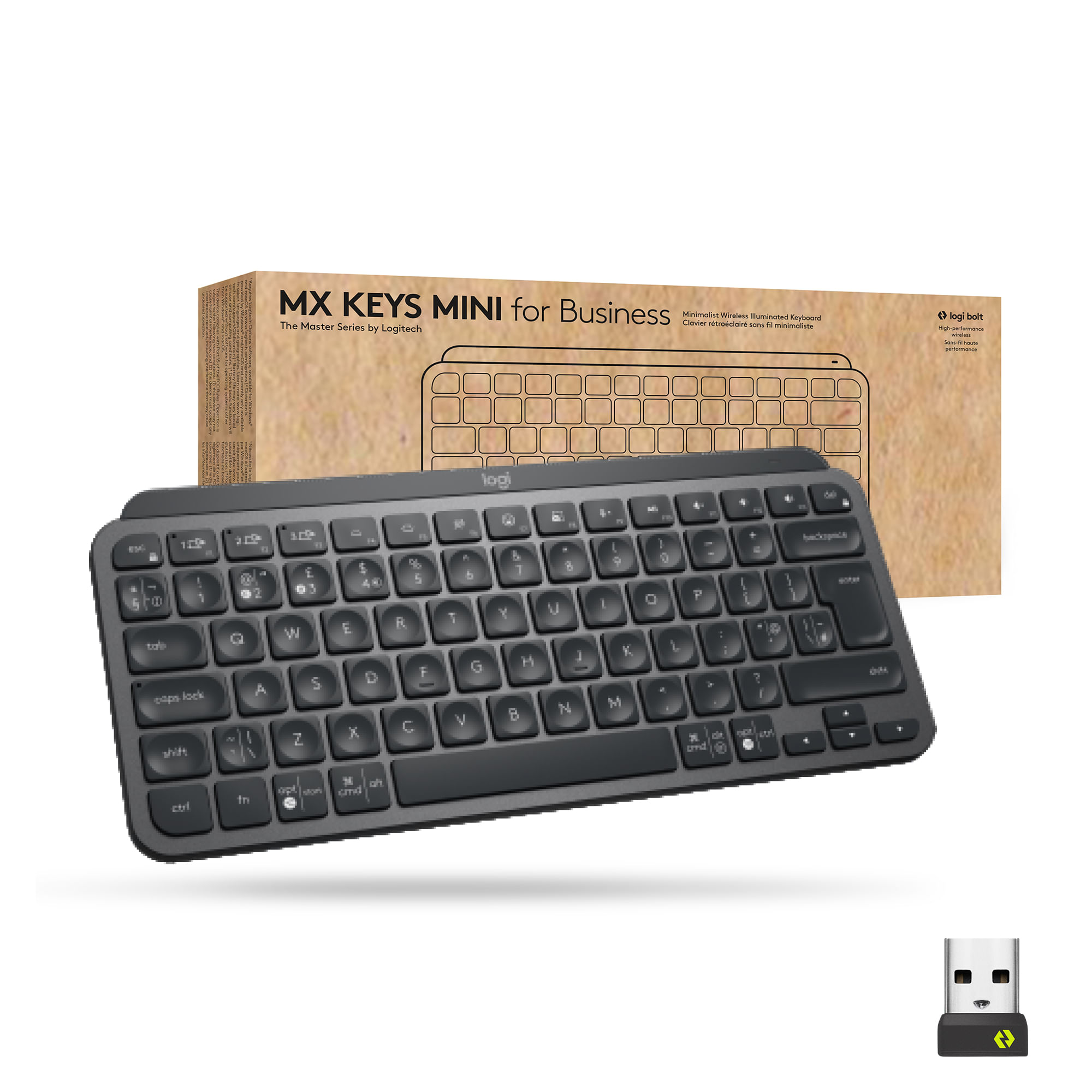 Logitech Mx Keys Mini For Business tastiera RF senza fili + Bluetooth QWERTY Inglese Grafite (Logitech MX Keys Mini for Logitech Mx Keys Mini For Busi