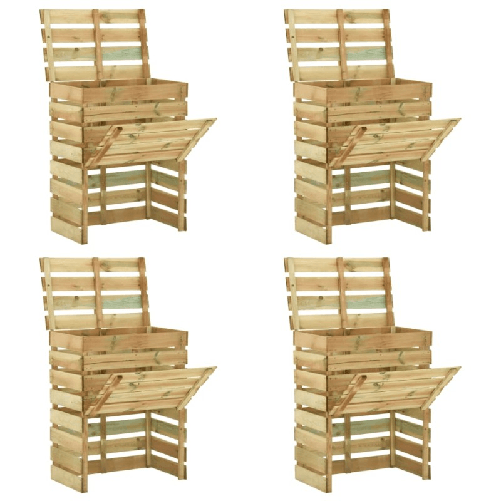 vidaXL Compostiere da Giardino Doghe 4 pz 80x50x100 cm Pino Impregnato