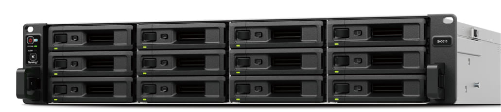 Synology SA SA3410 server NAS e di archiviazione Armadio (2U) Intel Xeon D-1541 16 GB DDR4 0 TB DiskStation Manager Nero, Grigio