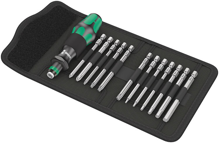 Wera Bicycle Set 2 - supporto manuale con set di punte - 13 pezzi - in custodia pieghevole (05004171001) Wera 05004171001 riparazione e manutenzione d