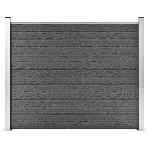vidaXL Pannello di Recinzione in WPC 180x146 cm Nero